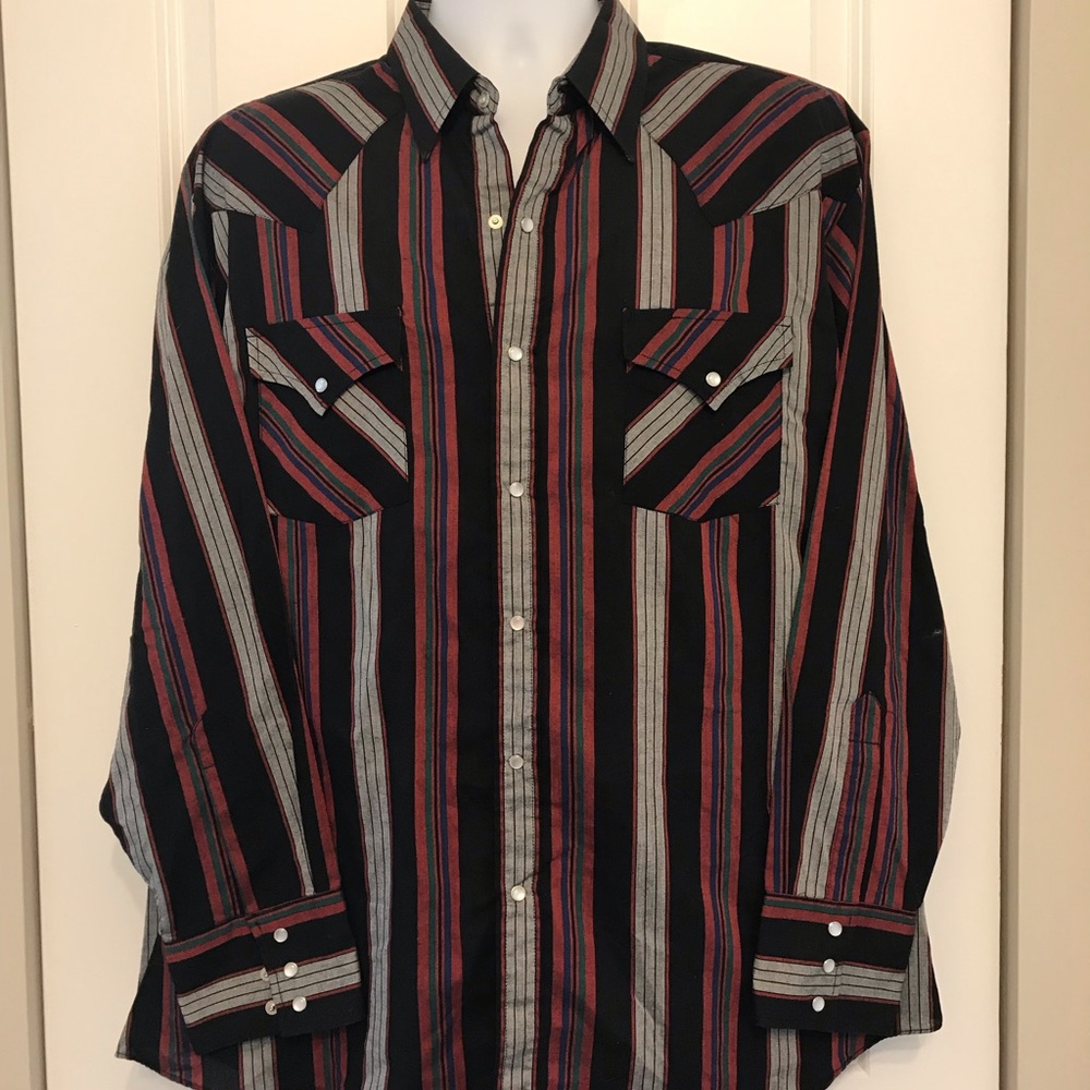 Plains men’s western cowboy snap front shirt